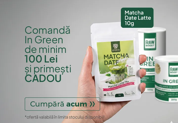 Superalimente pentru un abdomen plat și focus maxim! Comandă In Green de minim 100 Lei ➔ CADOU Mostră Matcha Date Latte! Stoc limitat!