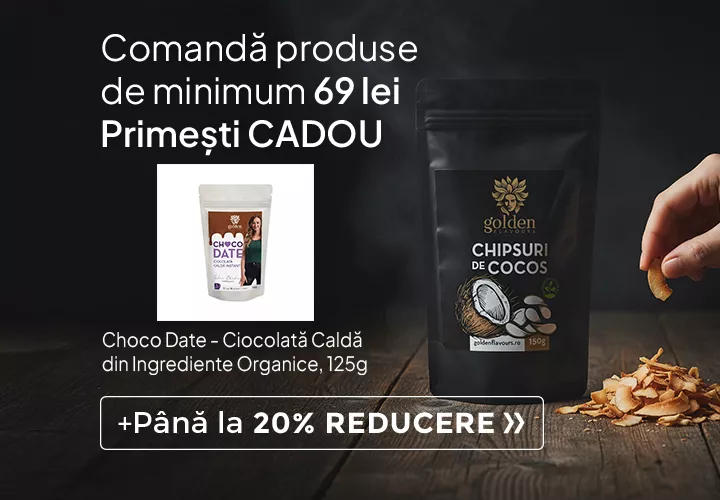 Golden Flavours - Superalimente și mixuri premium!  Până la 20% REDUCERE + Comandă produse de minimum 69 lei Primești CADOU Choco Date!