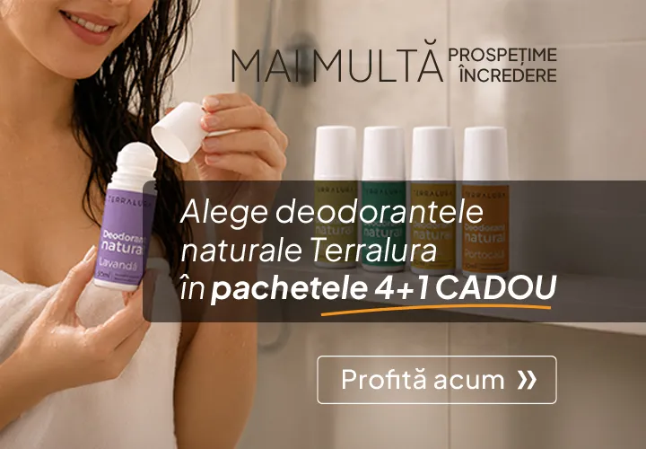 Alege Deodorantele naturale Terralura în pachetele 4+1 CADOU!