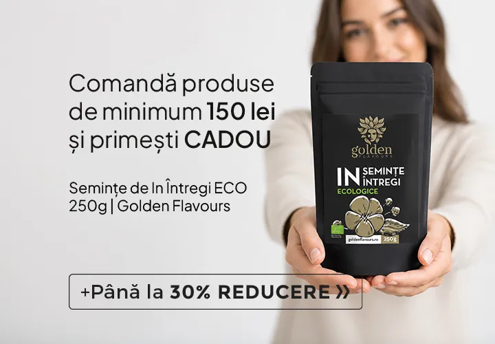 Golden Flavours - Superalimente și mixuri premium! Până la 30% REDUCERE + Comandă produse de minimum 150 lei Primești CADOU Semințe de In! Golden Flavours - Superalimente și mixuri premium! Până la 30% REDUCERE + Comandă produse de minimum 150 lei Primești CADOU Semințe de In!