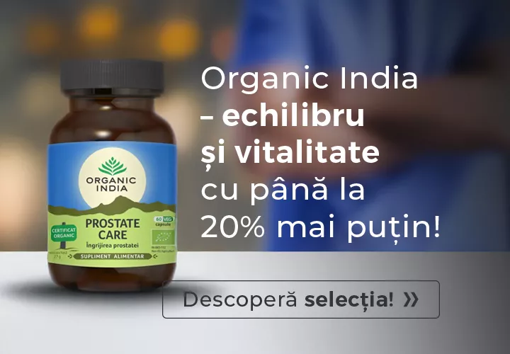 Organic India – echilibru și vitalitate cu până la 20% mai puțin!  Descoperă selecția!
