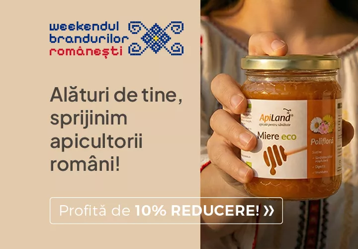 Brand 100% Românesc Alături de tine, sprijinim apicultorii români! 10% REDUCERE! Brand 100% Românesc Alături de tine, sprijinim apicultorii români! 10% REDUCERE!