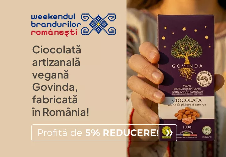 Ciocolată artizanală vegană Govinda, fabricată în România! 5% REDUCERE! Ciocolată artizanală vegană Govinda, fabricată în România! 5% REDUCERE!