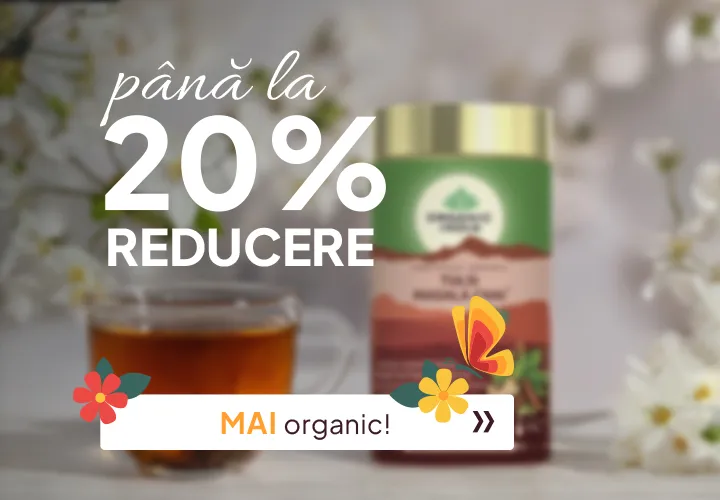 MAI organic cu produsele de la Organic India! Până la 20% REDUCERE Descoperă selecția!