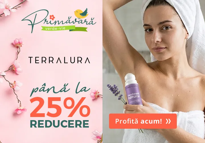 Alege Deodorantele naturale Terralura!Transport GRATUIT la pachetele 4+1 și până la 25% REDUCERE!