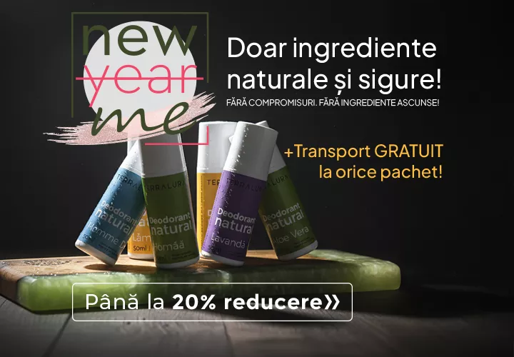 Alege Deodorantele naturale Terralura! Orice pachet îți aduce Transport GRATUIT!