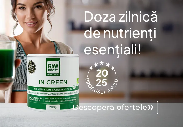 Doza zilnică de nutrienți esențiali cu In Green! *Produsul anului 2025 Detoxifiant, Alcalinizant, Antibalonare Descoperă ofertele!