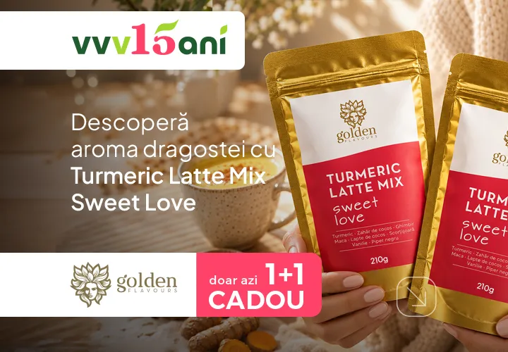 Descoperă aroma dragostei cu Turmeric Latte Mix Sweet Love 1+1 CADOU Prinde oferta doar AZI!
