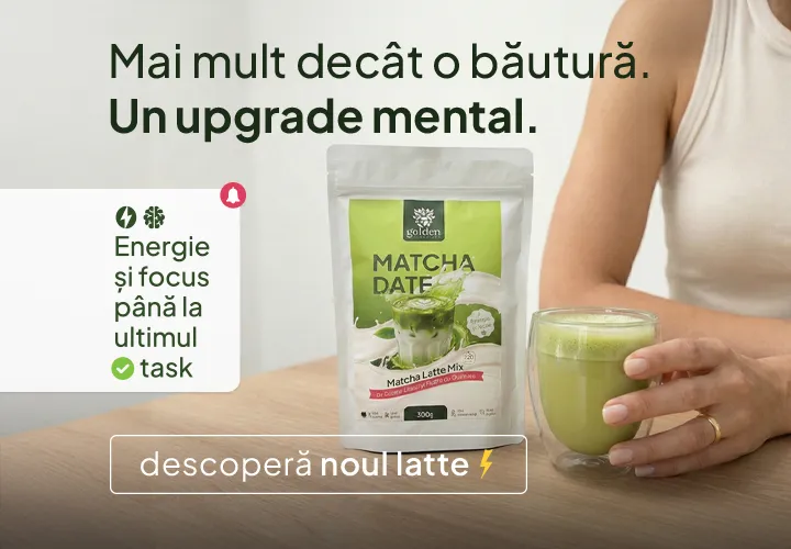 Matcha Date Latte cu Coama Leului, Pudră de Curmale și Ghimbir, Energie și Focus până la ultimul task! Descoperă noul produs!