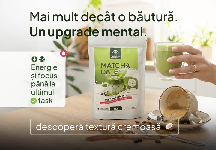Matcha Date Latte cu Coama Leului, Pudră de Curmale și Ghimbir, Energie și Focus până la ultimul task! Descoperă noul produs!