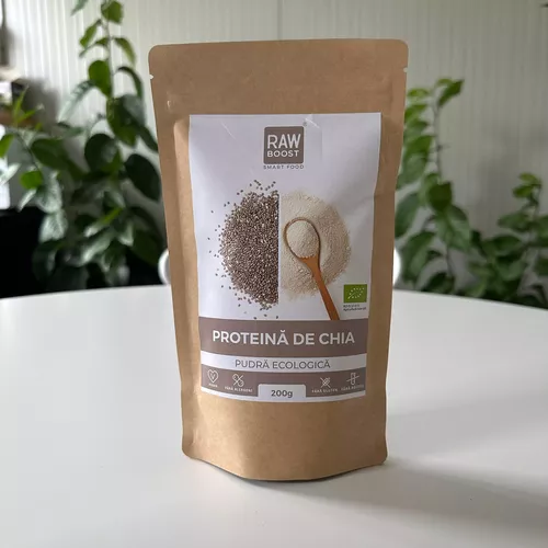 Proteină de chia pudră ecologică - o sursă completă de proteine, 200g | Rawboost