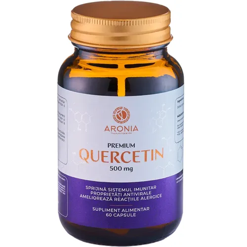 Premium Quercetin 500 mg - Antioxidant, Antiinflamator, Antiviral și Antihistaminic, 60 capsule | Aronia Charlottenburg