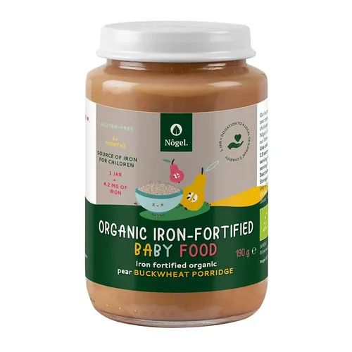 Pachet 1+1 CADOU Terci de Hrișcă Bio cu Pere și Adaos de Fier Organic, 6+ Luni, 190 g | Nôgel.