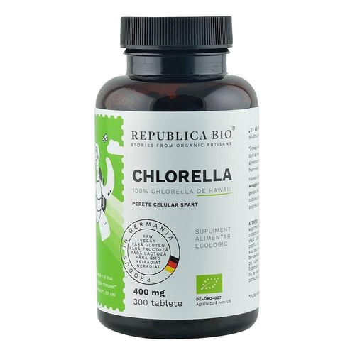 Chlorella cu Perete Celular Spart, 300 tablete ECO| Republica BIO