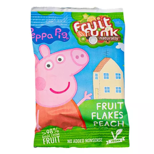 Fulgi fructe cu piersici Peppa Pig, vegan, fără zahăr, 16g | Fruit Funk