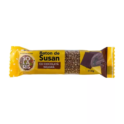 Baton de susan cu ciocolată neagră, 30g | Solaris