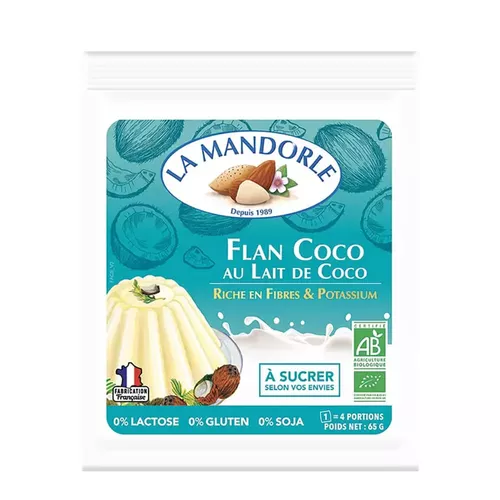Budincă Vegană Cocos cu Lapte de Cocos, cu Conținut Redus de Amidon, 65g | La Mandorle