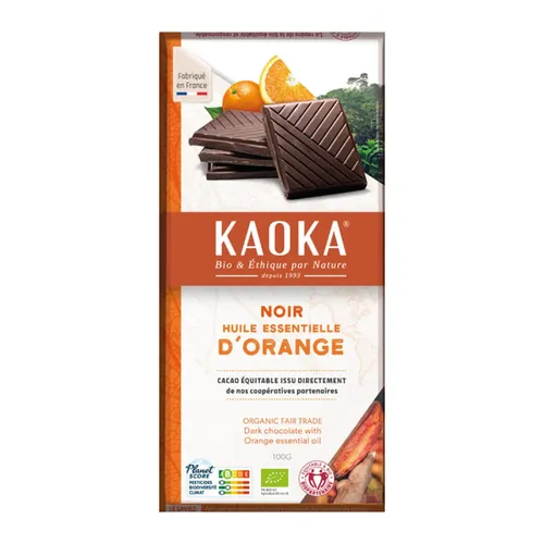 Ciocolată Neagră 58% cu Portocale ECO, 100g | Kaoka