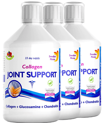Pachet 3 x Joint Support - Colagen Lichid Hidrolizat Tip 2 cu 5000mg + 10 Ingrediente Active, 500 ml | Swedish Nutra