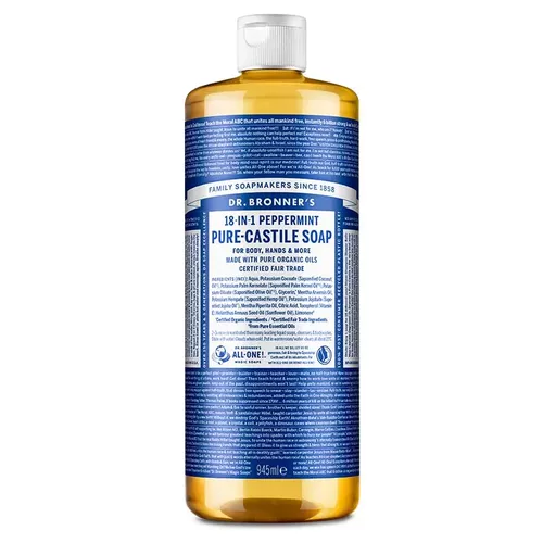 Săpun lichid Organic de Castilia 18-in-1, Mentă, 945ml | Dr.Bronner's