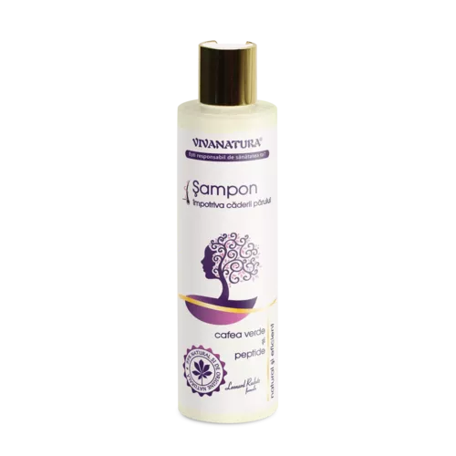 Șampon Împotriva Căderii Părului cu Cafea Verde și Peptide, 250ml | Vivanatura