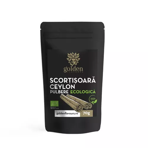 Scorțișoară Ceylon pulbere ecologică 100% naturală, 70g | Golden Flavours 