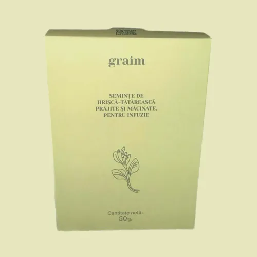 Semințe din hrișcă tătărească prăjite și măcinate pentru infuzie, 50g | Graim