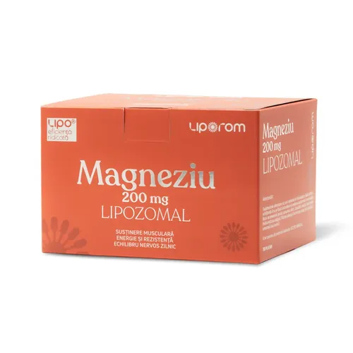 Magneziu Lipozomal, 200mg, 30 plicuri | Liporom
