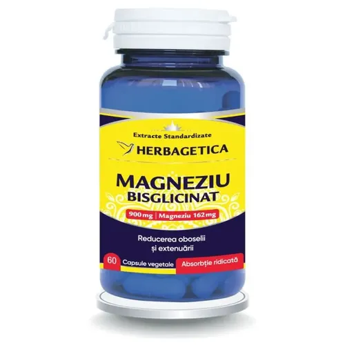 Magneziu Bisglicinat, 60 capsule | Herbagetica