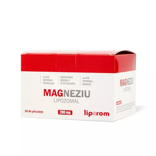 Magneziu Lipozomal, 200mg, 30 plicuri | Liporom