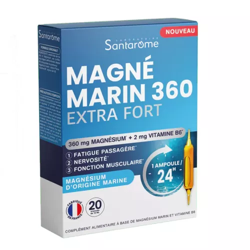 Magneziu Marin 360 Extra Fort, 20 fiole | Santarome Bio