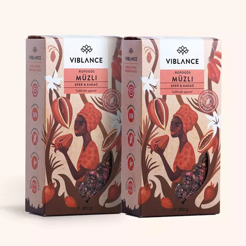 Pachet 1+1 CADOU Muesli Crocant Căpșuni și Cacao Fără Gluten, 300g | Viblance