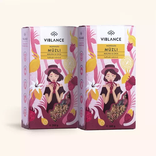 Pachet 1+1 CADOU Muesli Crocant Zmeură și Chia Fără Gluten, 300g | Viblance
