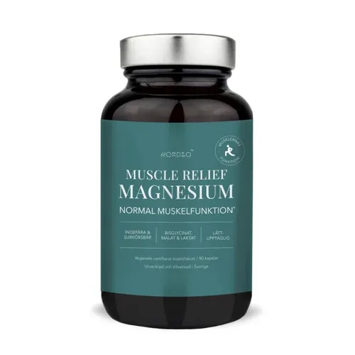 Muscle Relief Magneziu - Magneziu pentru Relaxarea Mușchilor, Vegan, 90 capsule | Nordbo
