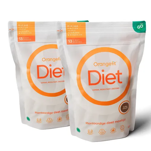 Pachet 2 x Diet - Pudră pentru Slăbit cu Aromă de Cafea, 850g | Orangefit