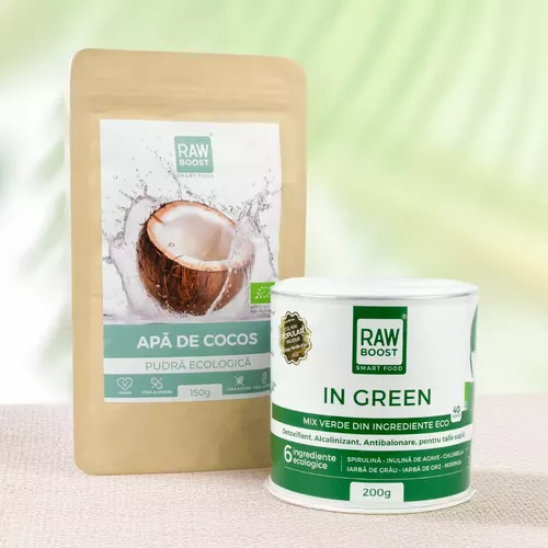 Pachet Revitalizare și Hidratare de Vară | In Green + Apă de Cocos Pudră ECO