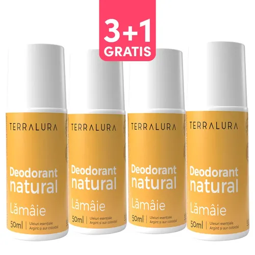 Pachet 3+1 Gratis Deodorant natural roll-on Lămâie | Terralura 