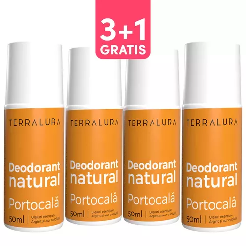 Pachet 3+1 Gratis Deodorant natural roll-on Portocală | Terralura