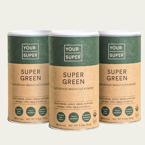 Pachet Cură Completă SUPER GREEN - Porția Zinică de Verdețuri - Mixuri de Super Alimente Organice, 3x 150g | Your Super