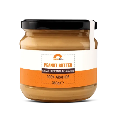 Peanut Butter Crunchy – Cremă Crocantă de Arahide, 100% naturală | Sunday bites
