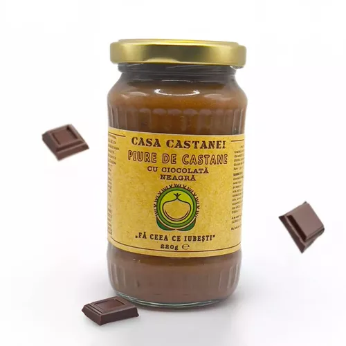 Piure de Castane cu Ciocolată Neagră, 220g | Casa Castanei