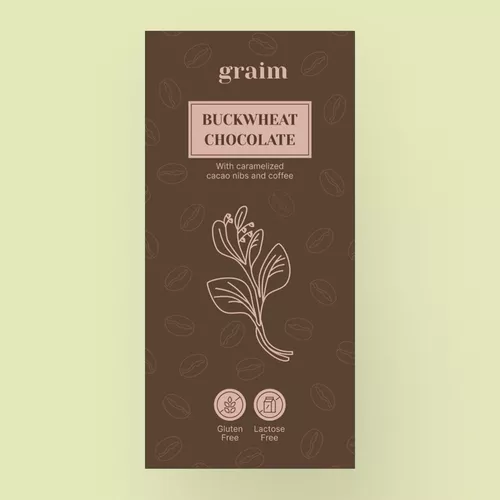 Ciocolată cu ceai de hrișcă, cacao și cafea, 30g | Graim