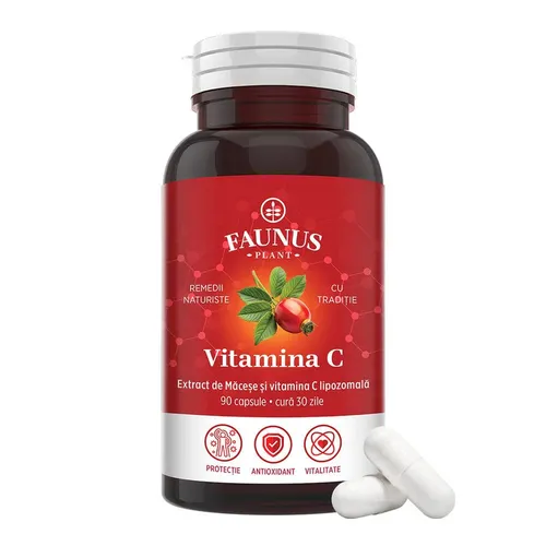 Vitamina C Lipozomală Cu Măceșe - Imunitate, Absorbție Fier Și Producerea De Colagen, 90 Capsule | Faunus Plant
