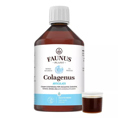 Colagenus - Colagen Lichid Hidrolizat - MSM, Glucozamină, Condroitină Pentru Sănătatea Articulațiilor, 500ml | Faunus Plant