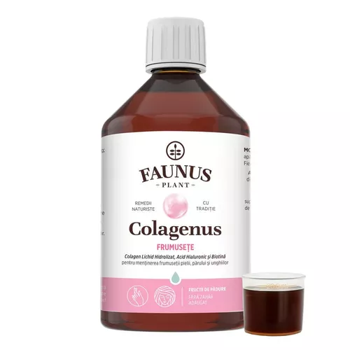 Colagenus - Colagen Lichid Hidrolizat - Frumusețe, Acid Hialuronic, Biotină Pentru Piele, Păr și Unghii, 500ml | Faunus Plant
