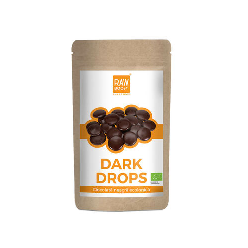Dark Drops Ciocolată neagră ecologică vegană, 90g | Rawboost