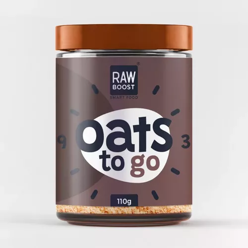 Oats To Go - Dark Chocolate - Mix cu Fulgi de Ovăz și Ciocolată Neagră, 110g | Rawboost