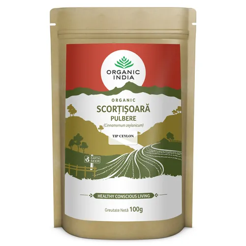 Scorțișoară Tip Ceylon Pulbere, 100% Organic, 100g  ECO | Organic India