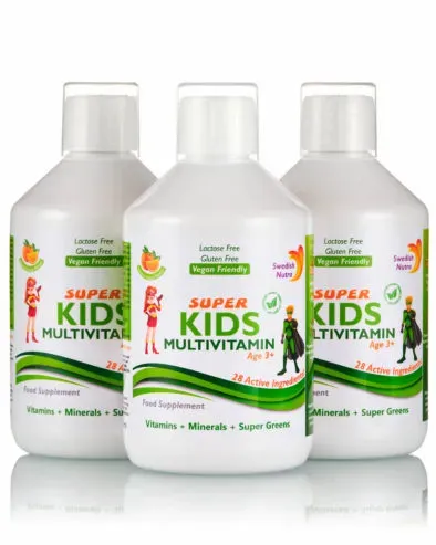 Pachet 3 x Super Kids Multivitamine Lichide pt Copii cu 28 Ingrediente, 500 ml | Swedish Nutra