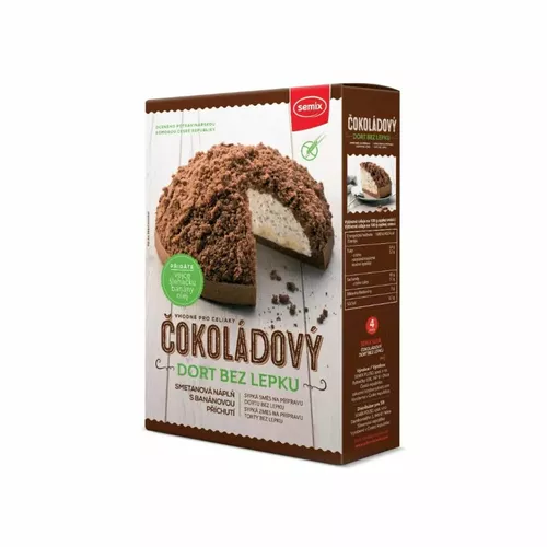 Mix pentru tort de ciocolată cu umplutură, fără gluten, 430g | Semix